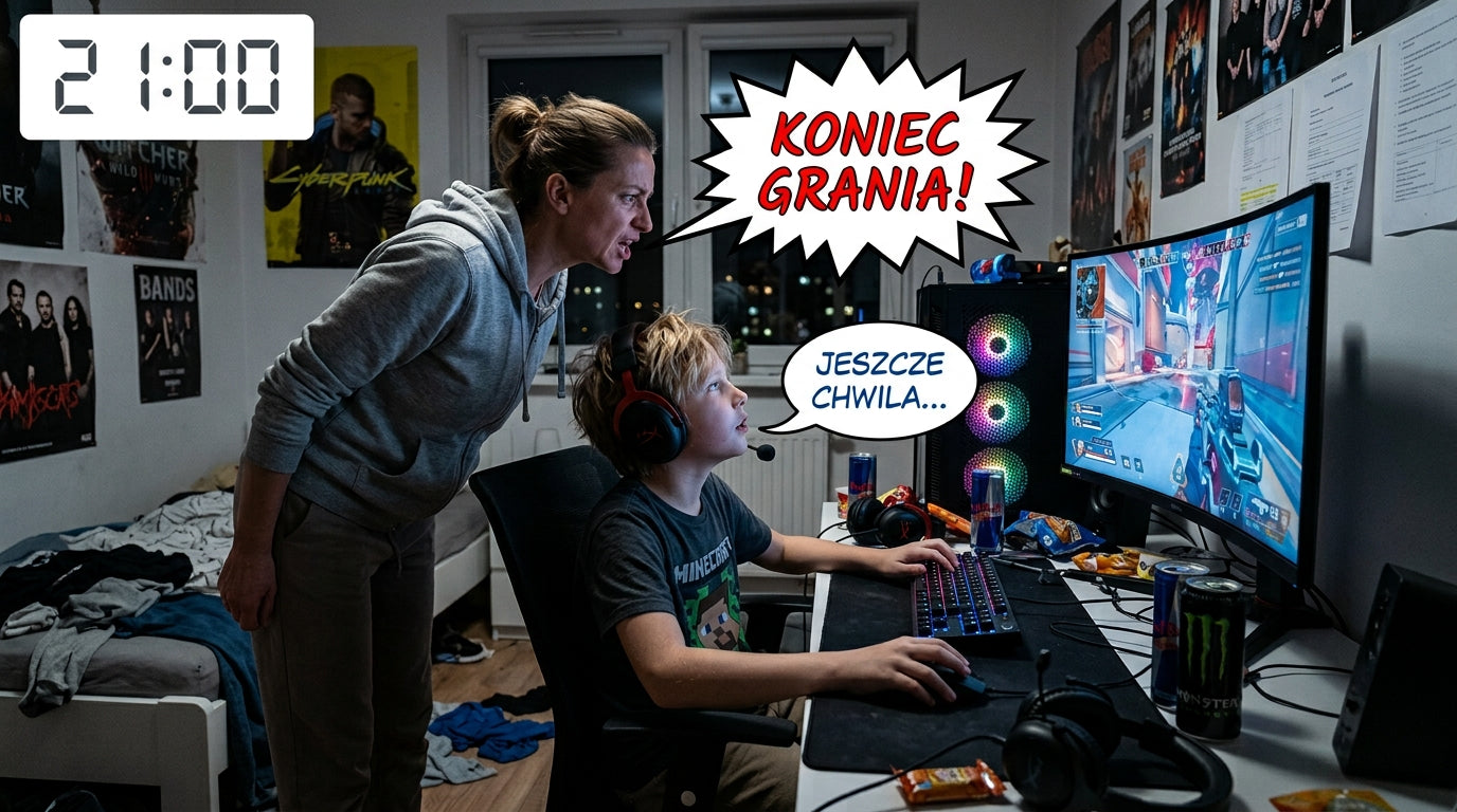 Mama prosi o koniec grania, syn mówi jeszcze chwila